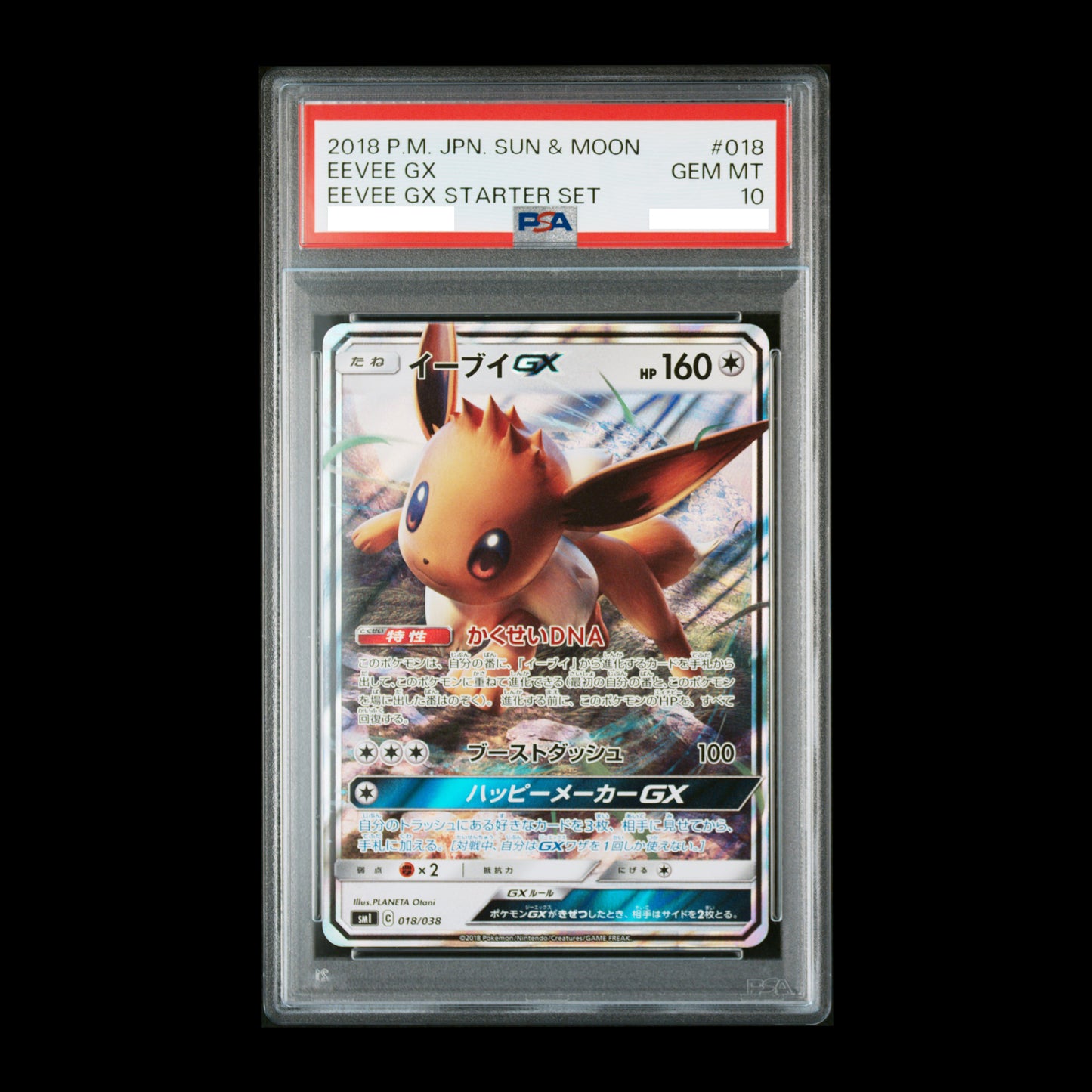 Pokemon TCG PSA10 Eevee GX 018/038 Full Art Starter Set 2018